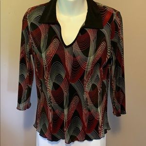 Silky feel business casual blouse